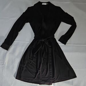 Calvin Klein Chic Black Long Sleeve Dress